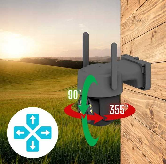 Solarna Kamera WiFi Zewnętrzna Obrotowa Bezprzewodowa 5MPX - WYPRZEDAŻ