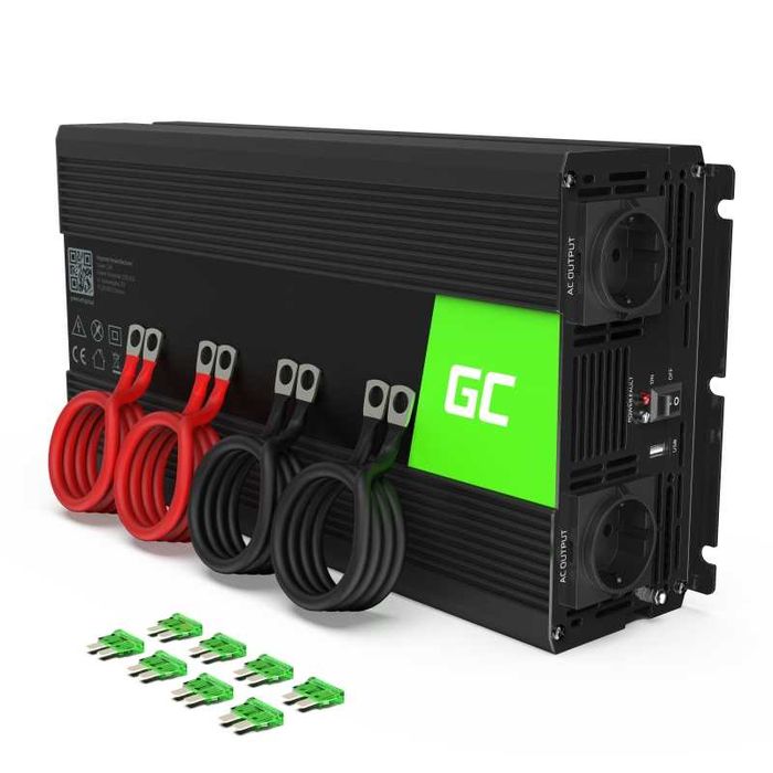 Інвертор Green Cell 12V 230V 1500W/3000W (INV22) Чистий синус