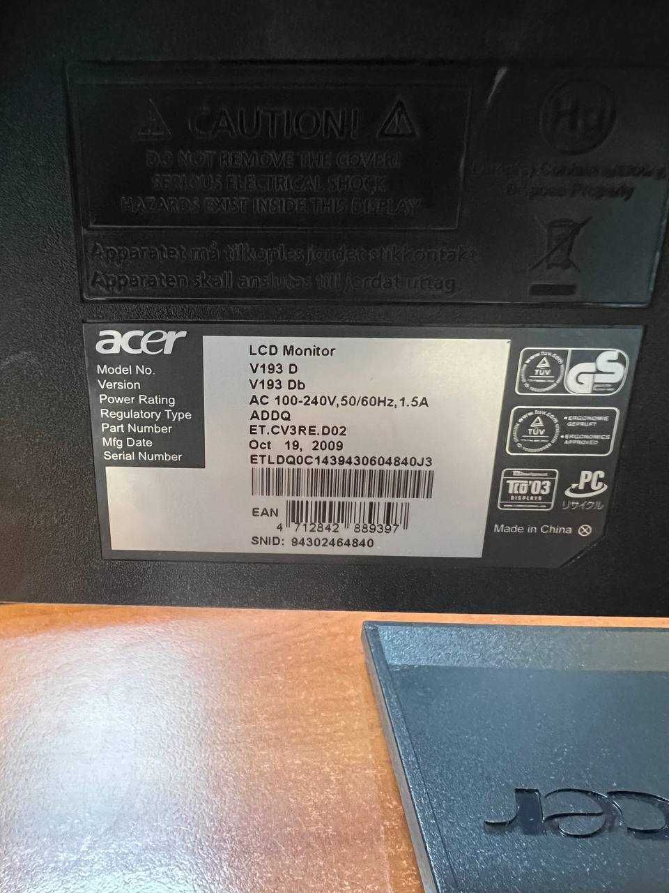 Монітор 19" Acer V193DB (ET.CV3RE.D02)