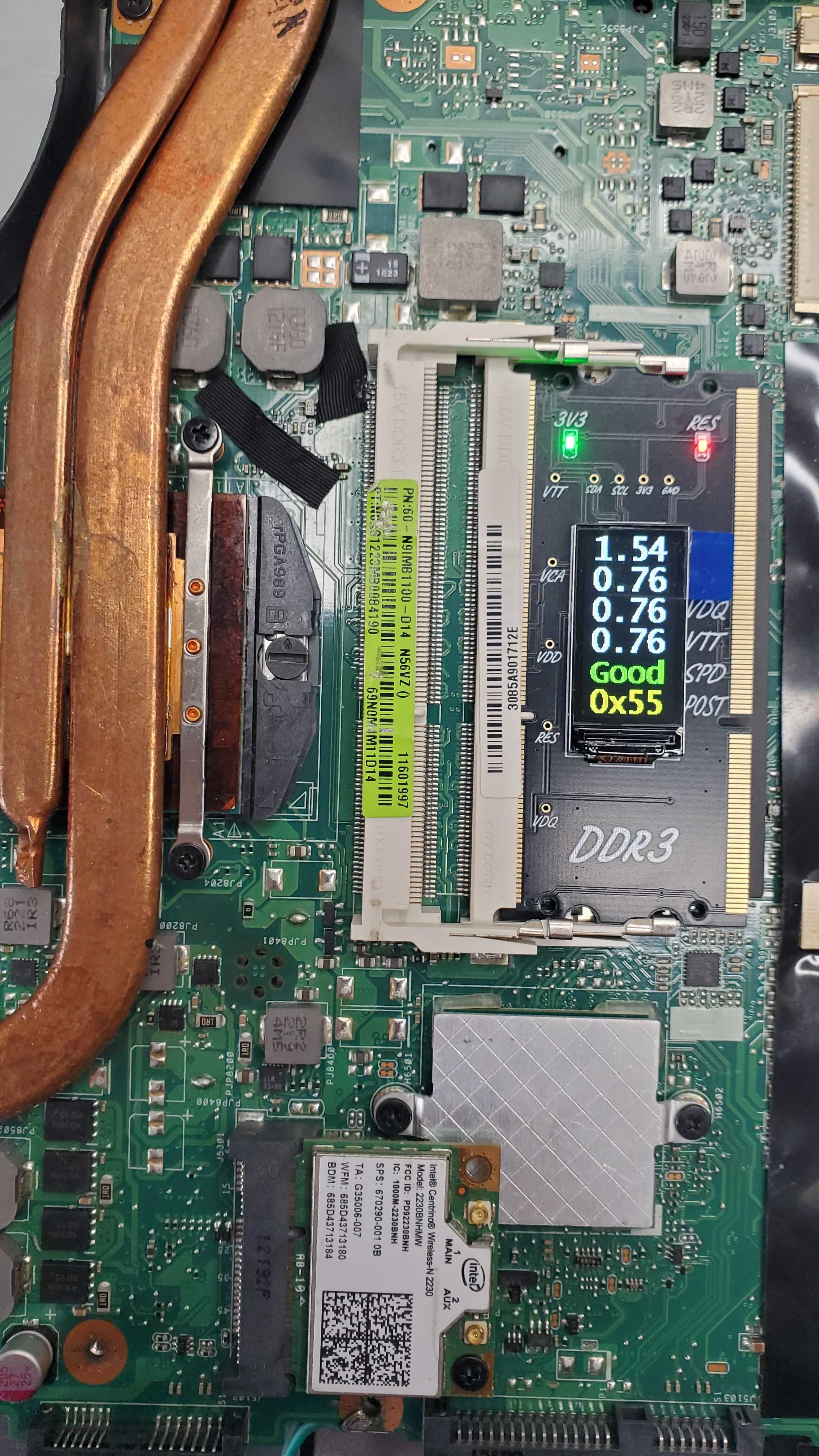 DDR тестер для ноутбуків діагностична пост карта ASUS в слот DDR3