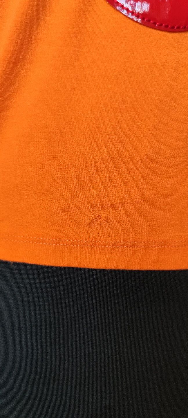 Bluzka top t-shirt S/36/8 wiskoza viscose y2k 00's 90's pomarańcz