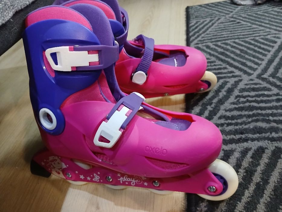 Patins em linha Oxelo 34-36, capacete e protecções