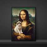 Plakat Mona Lisa z Kotem zabawny pasujący do każdego pomieszczenia