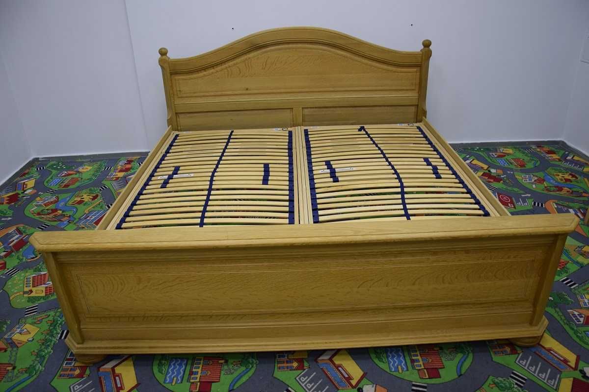 łóżko dębowe z materacami - komplet jak nowy