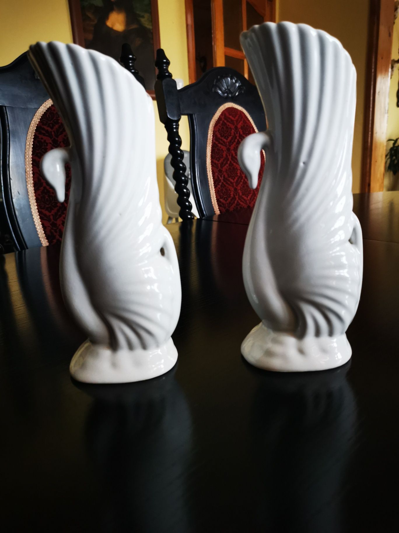 Ceramiczny wazon łabędź prl