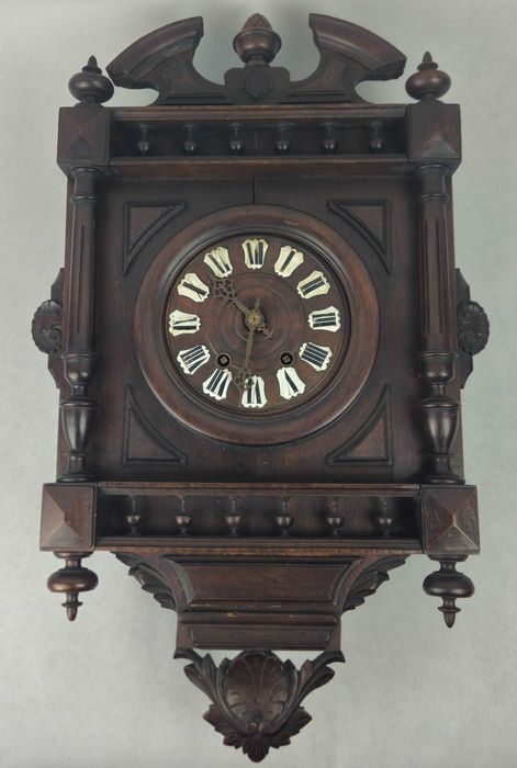 Duży zegar wiszący CARTEL Adolphe Mougin Francja XIX w. Antyk