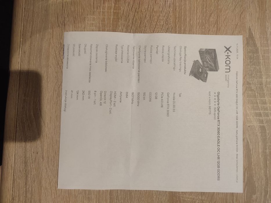 Karta graficzna NVIDIA GEFORCE RTX 3060