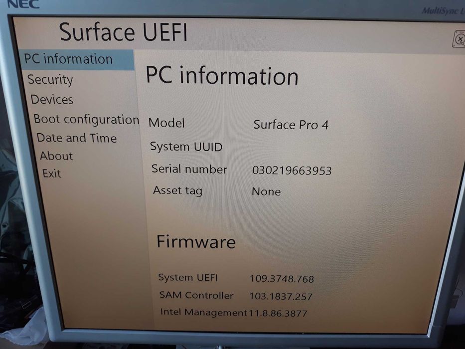 Tablet Microsoft Surface pro4