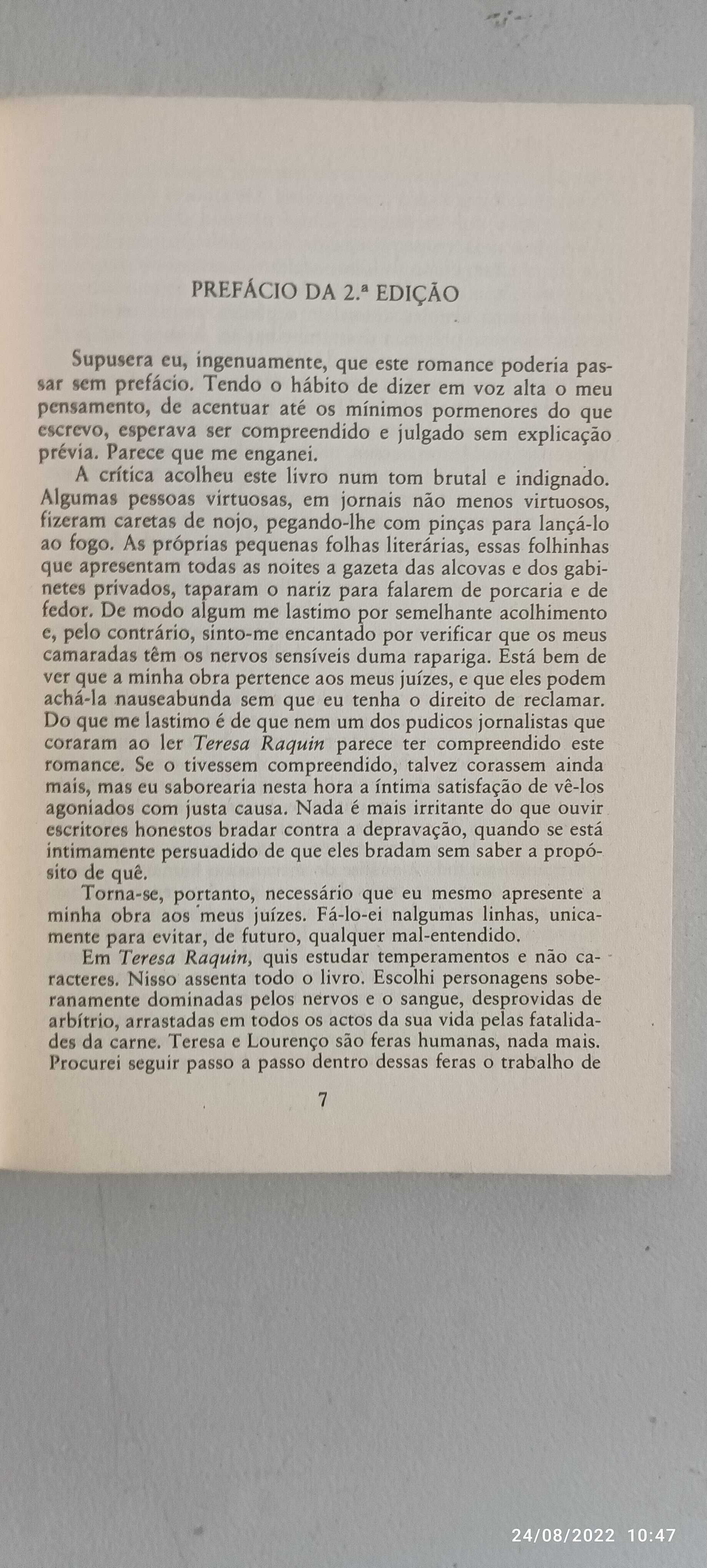 Livro Pa-3 - Émile Zola  - Teresa Raquin