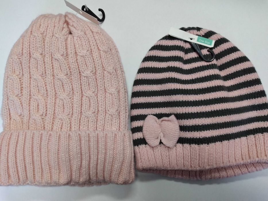 2 czapki zimowe dla dziewczynki nowe