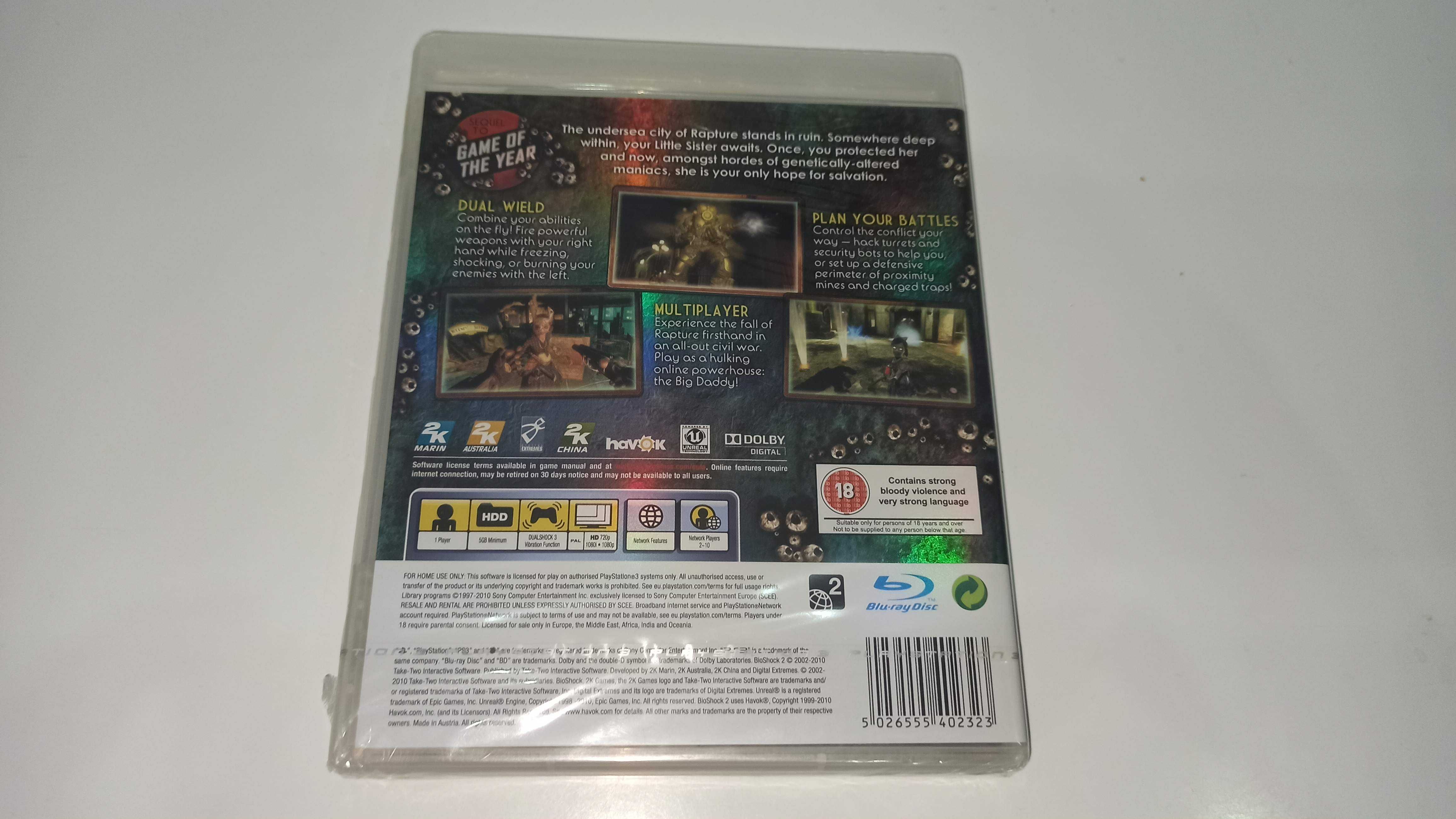 ps3 BIOSHOCK 2 Nowa! ORYGINALNE OPAKOWANIE, pasek sony playstation