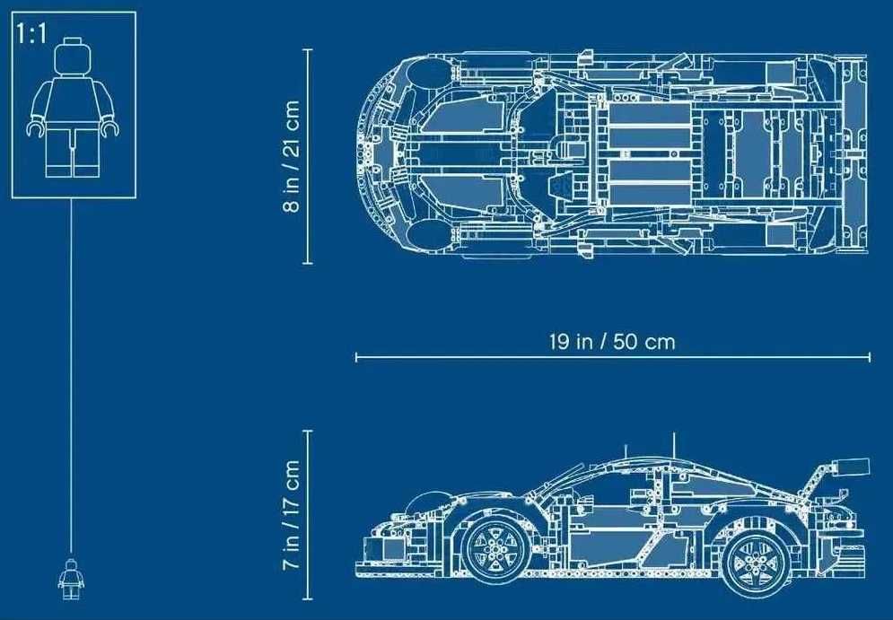 У коробці! Конструктор Porsche 911 RSR Technic 42096 Lego 1580 деталей