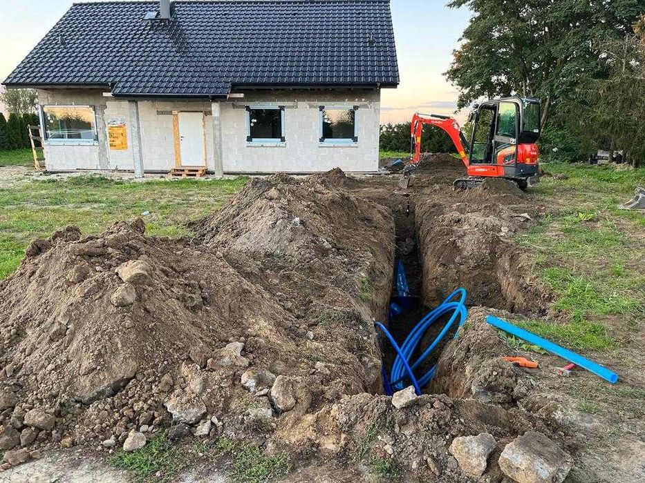 Przyłącza wodno-kanalizacyjne, nabijanie rur, przeciski, kretowanie.
