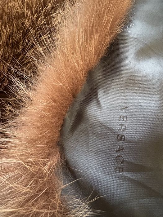 Futro versace norki kozuch lisy plaszcz kurtka norki