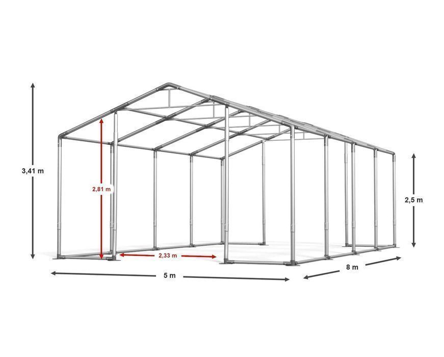 Namiot Magazynowy CAŁOROCZNY 5x8x2,5m Namiot Handlowy Hala Namiotowa