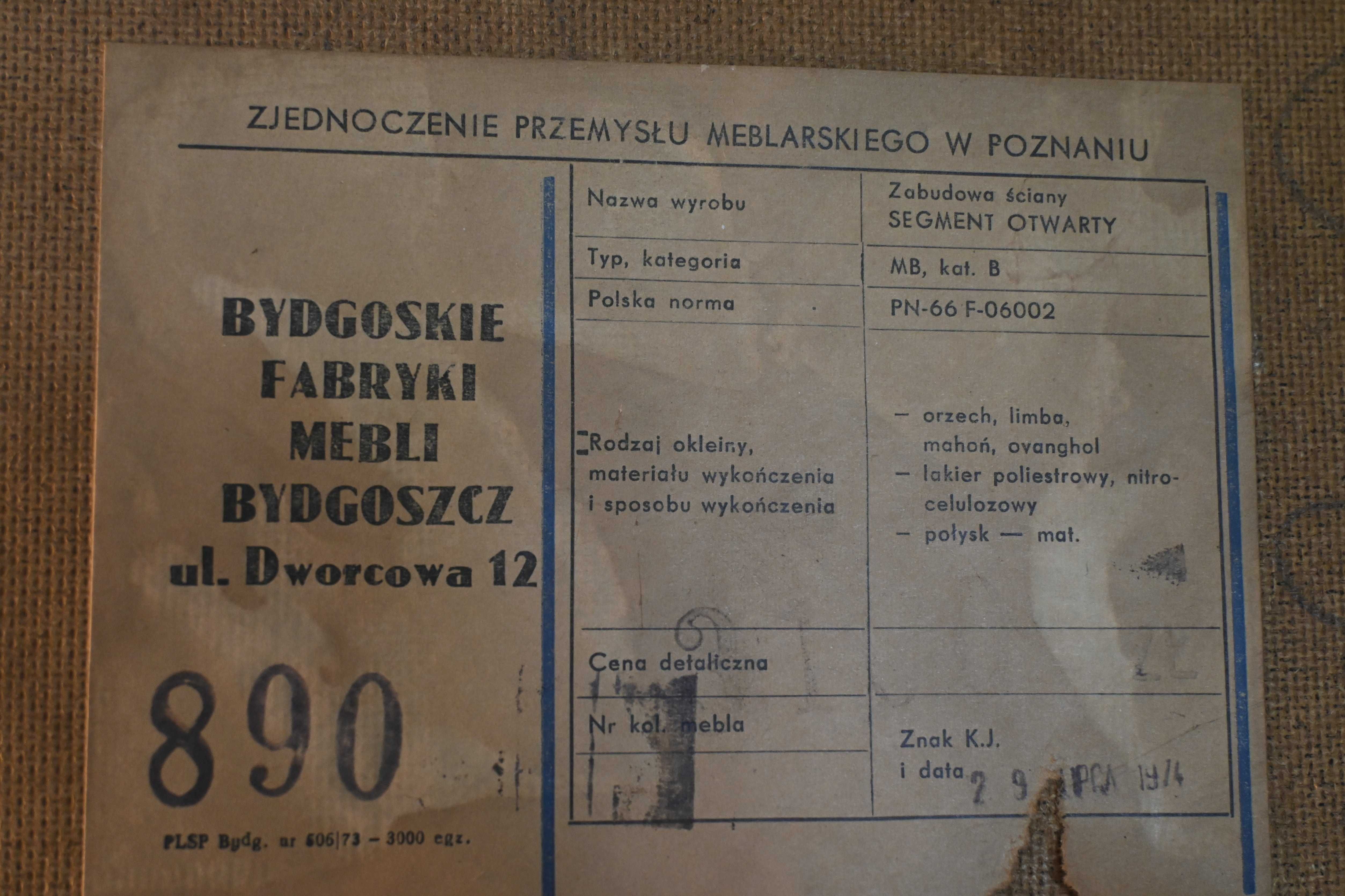 Meblościanka - regał - PRL - wysoki połysk - vintage 1974 r. stan bdb