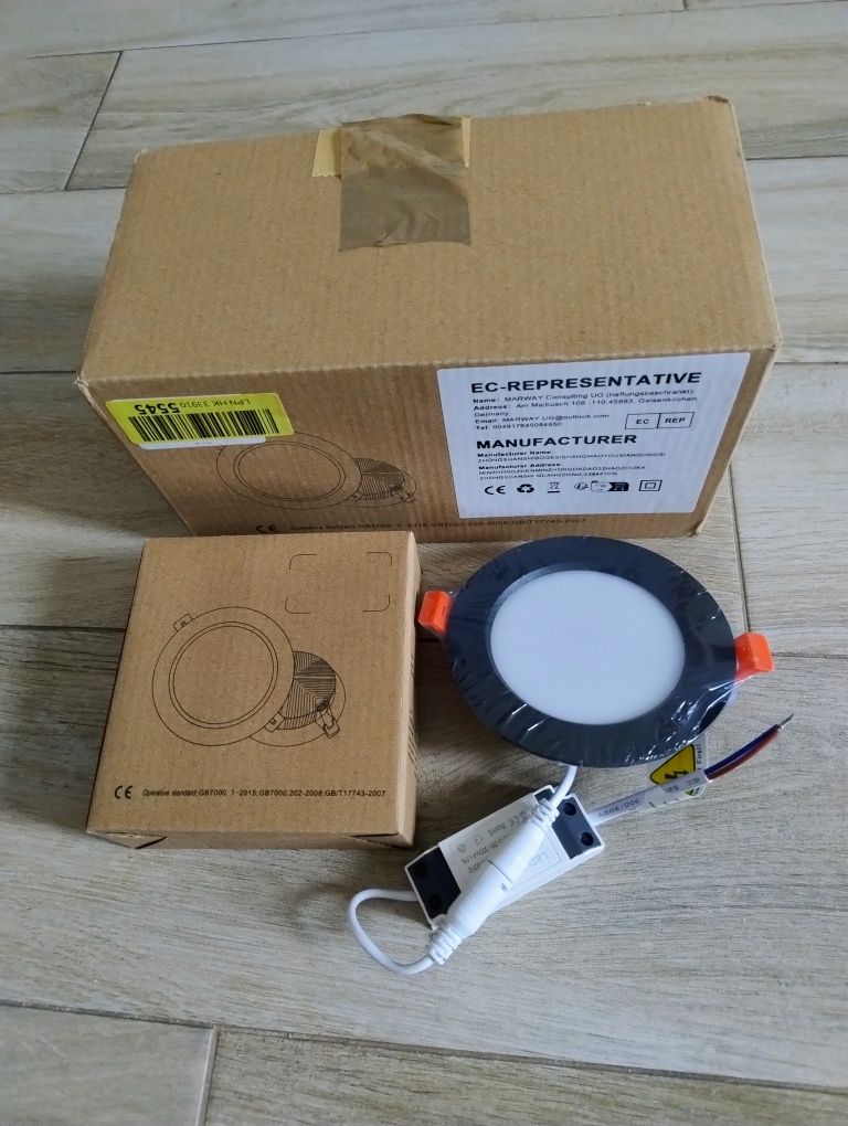 Reflektor sufitowy wpuszczany LED, IP44 chłodne białe 6000K 7w 5szt