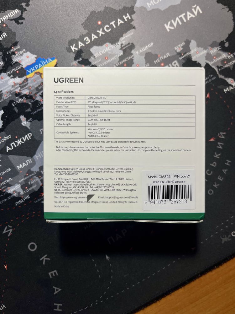 Веб камера Ugreen 2k з мікрфоном full hd usb