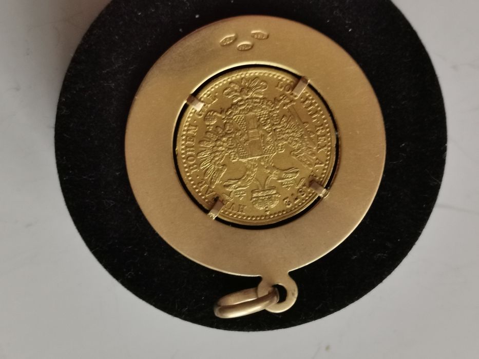 Złota moneta przywieszka excluzywna Unisex Próba złota 750/950