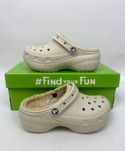 Жіночі сабо з хутром крокс Crocs Classic Lined бежеві