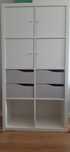 Regał Kallax 2x4 IKEA biały z 6 wkładami