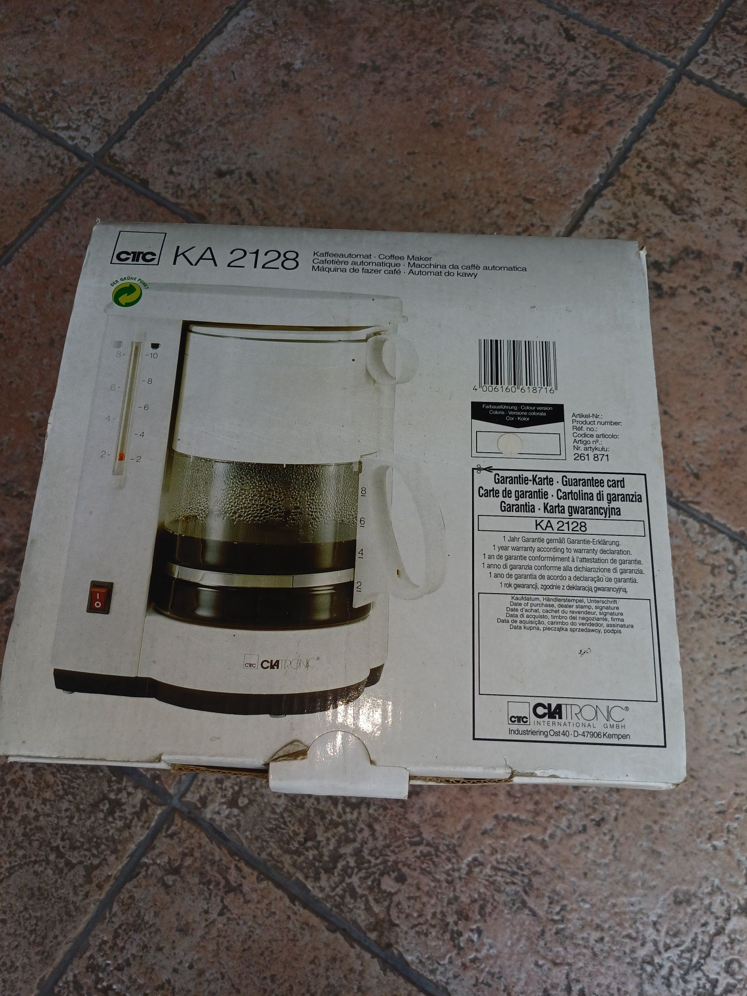 Máquina de café alemã, nova, marca Clatronic.