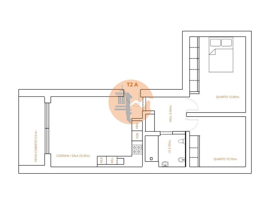 T2 a estrear a 200 metros da praia.