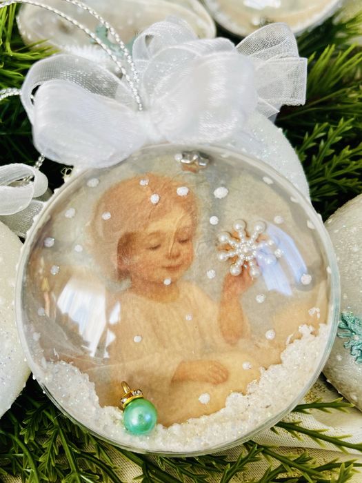 bombka z Aniołkiem ręcznie wykonans