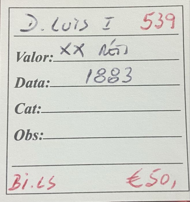 Moeda XX Reis D LUIS I - 1883