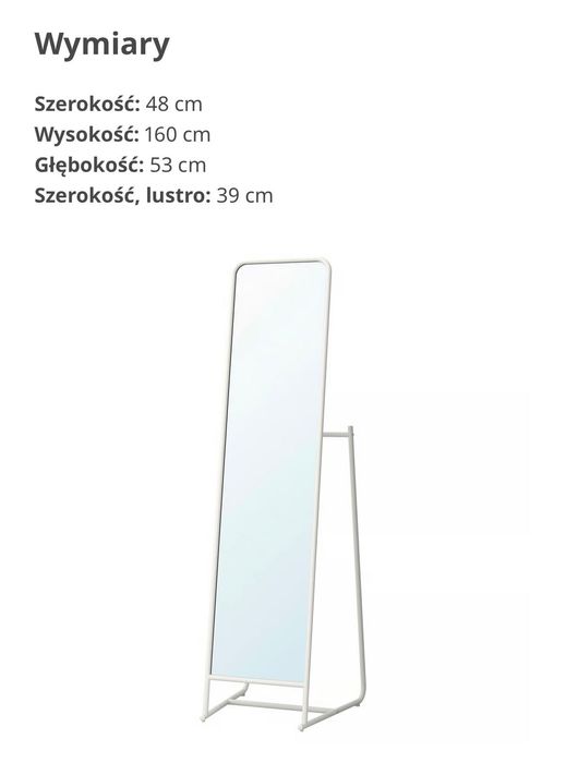 Lustro stojące białe