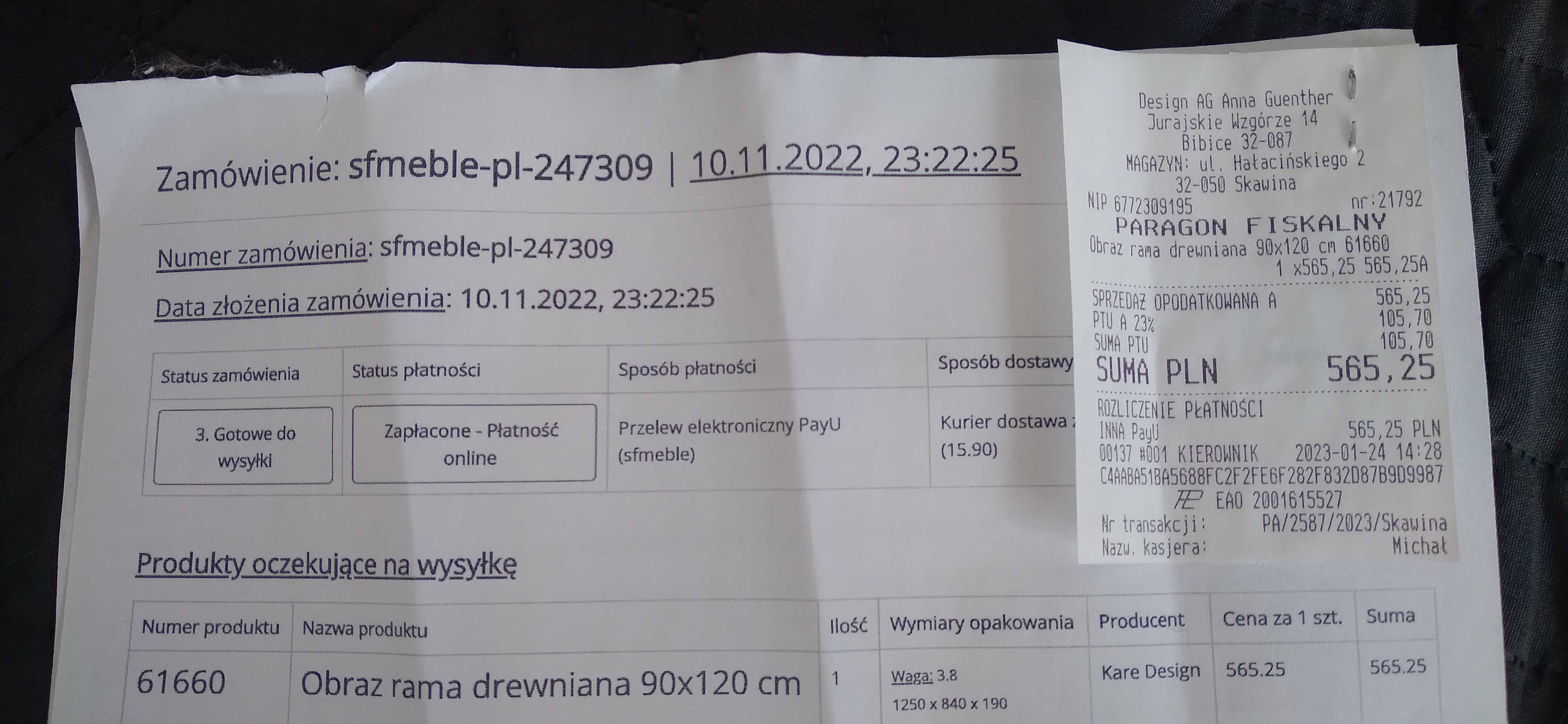 Sprzedam obraz na płótnie w drewnianej ramie 90/120
