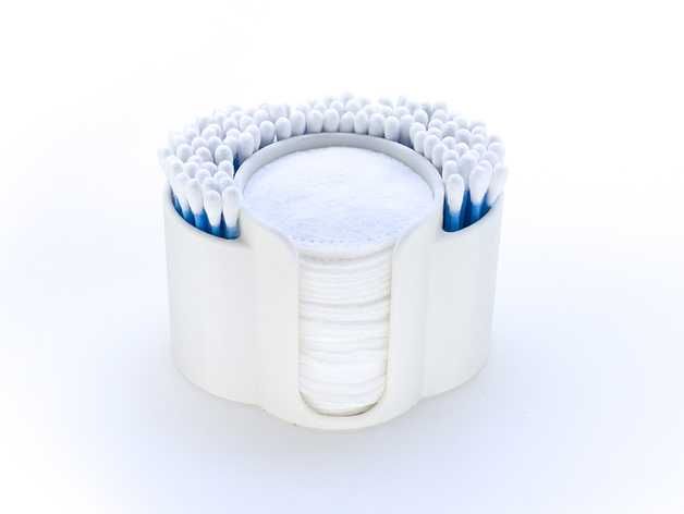 Suporte para cotonetes e discos impressos em 3D