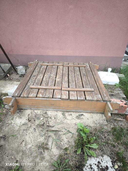 Piaskownica drewniana zamykana