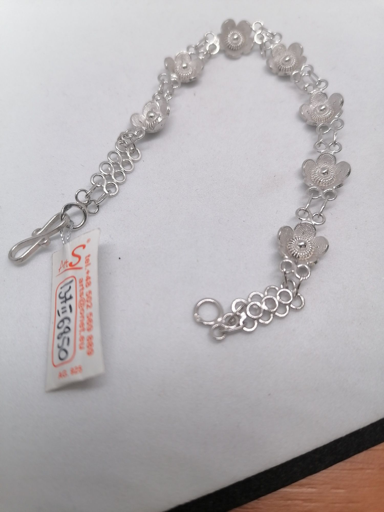 Srebrna damska bransoletka filigram srebro 925 Długość 17cm