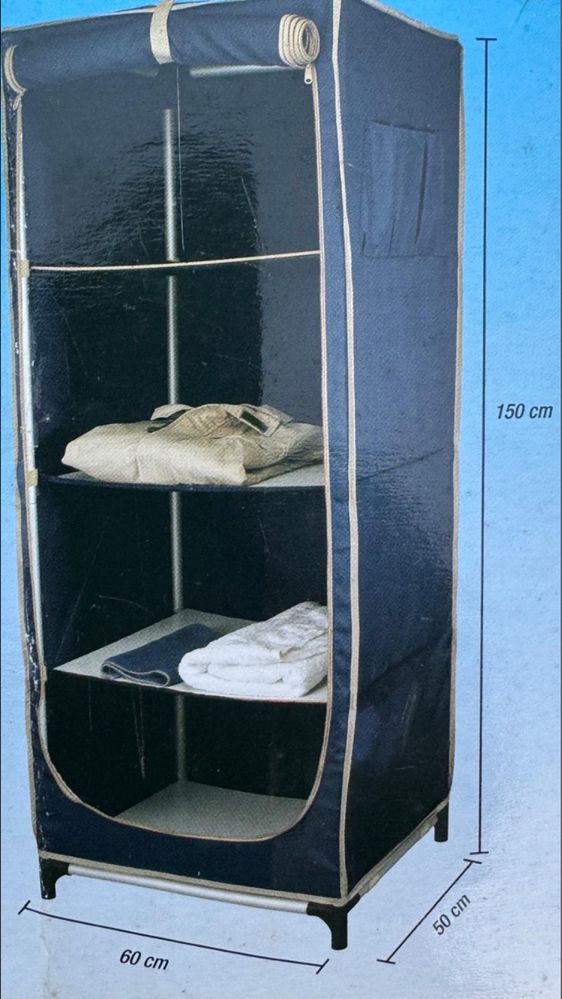Armário em tecido com quatro prateleiras, ideal para Acampar