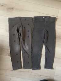 Legginsy spodnie h&m 98/104 , 2 sztuki