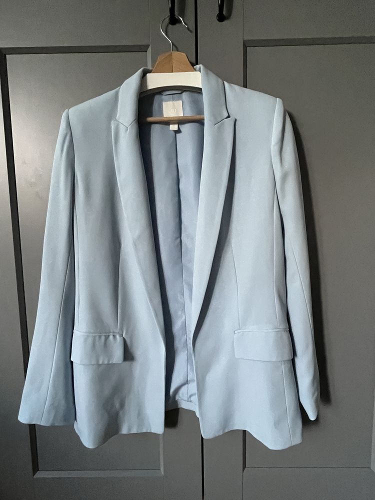 H&M marynarka oversize błękitna