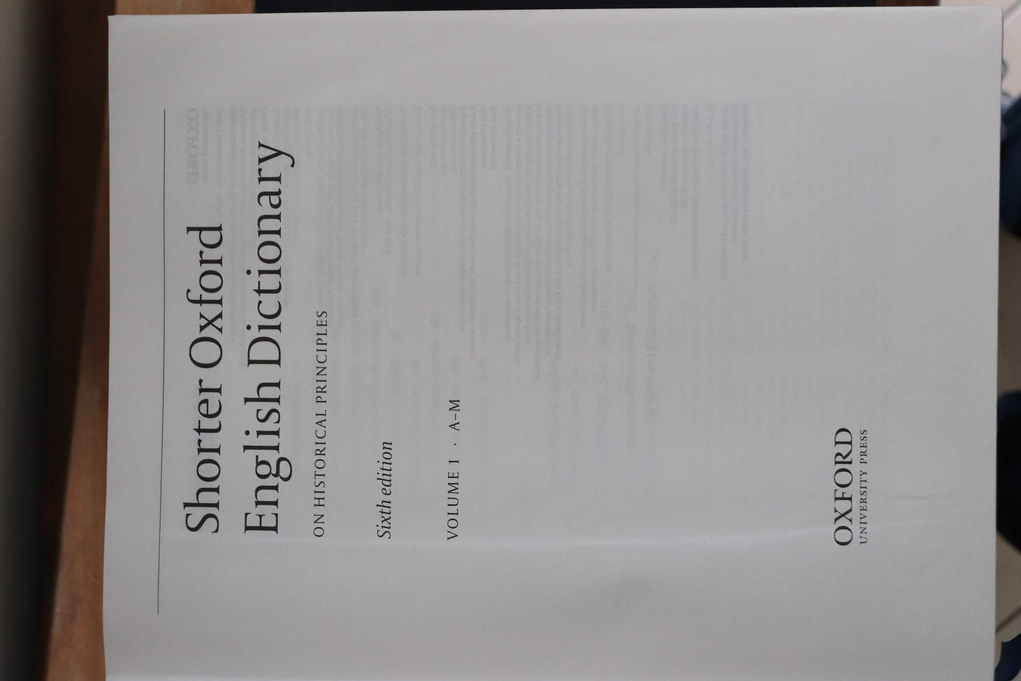 Dicionário Inglês - Shorter Oxford Dictionary (6ª Edição)