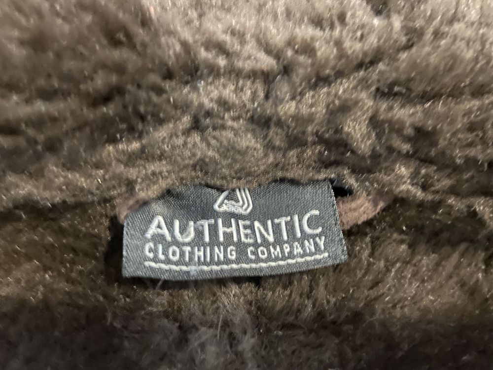 Authentic clothing company 44 brązowy kożuch z kapturem ekoskóra damsk
