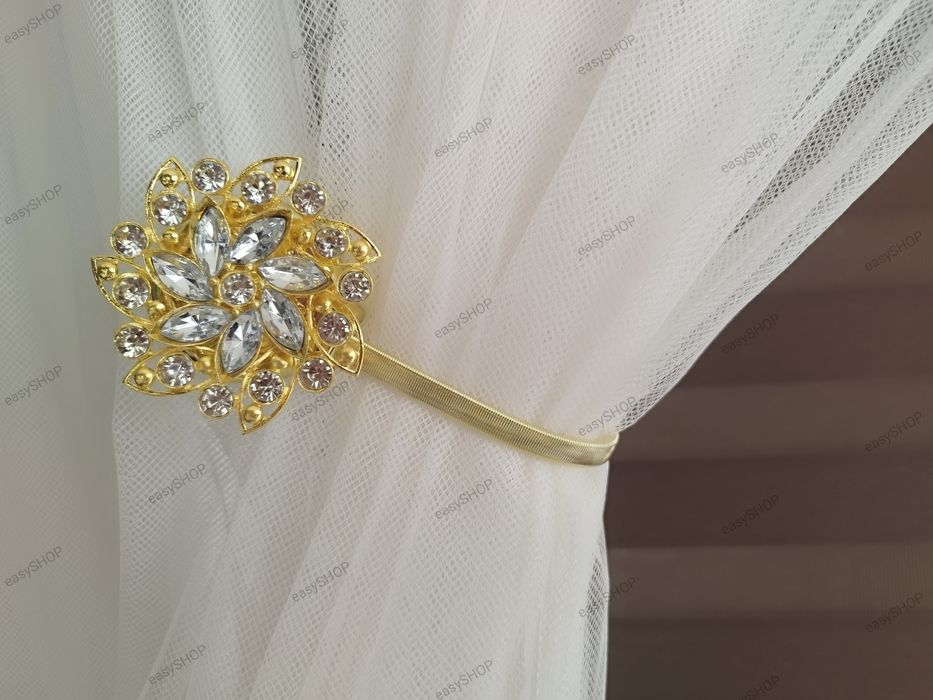 Magnesy do zasłon 2 sztuki złote