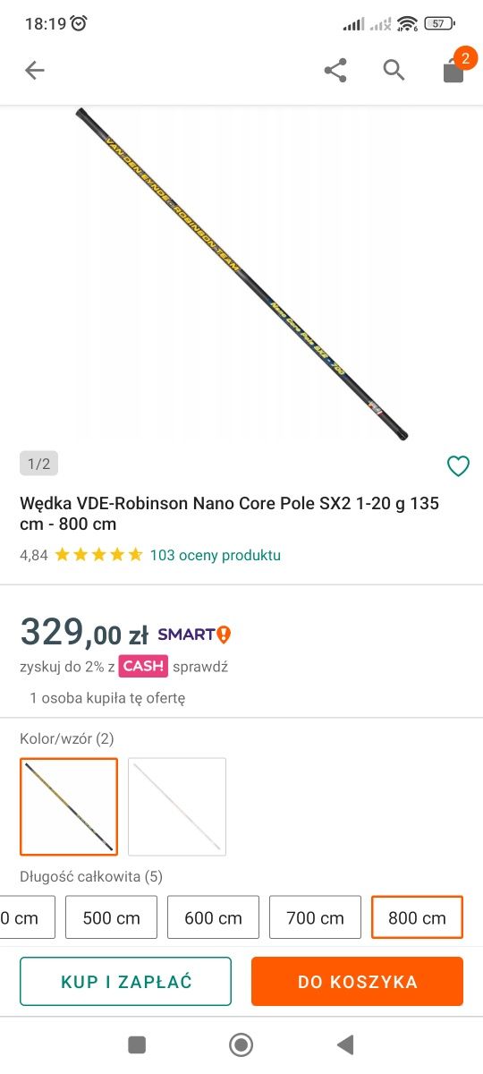 Wędka bat 8m Robinson