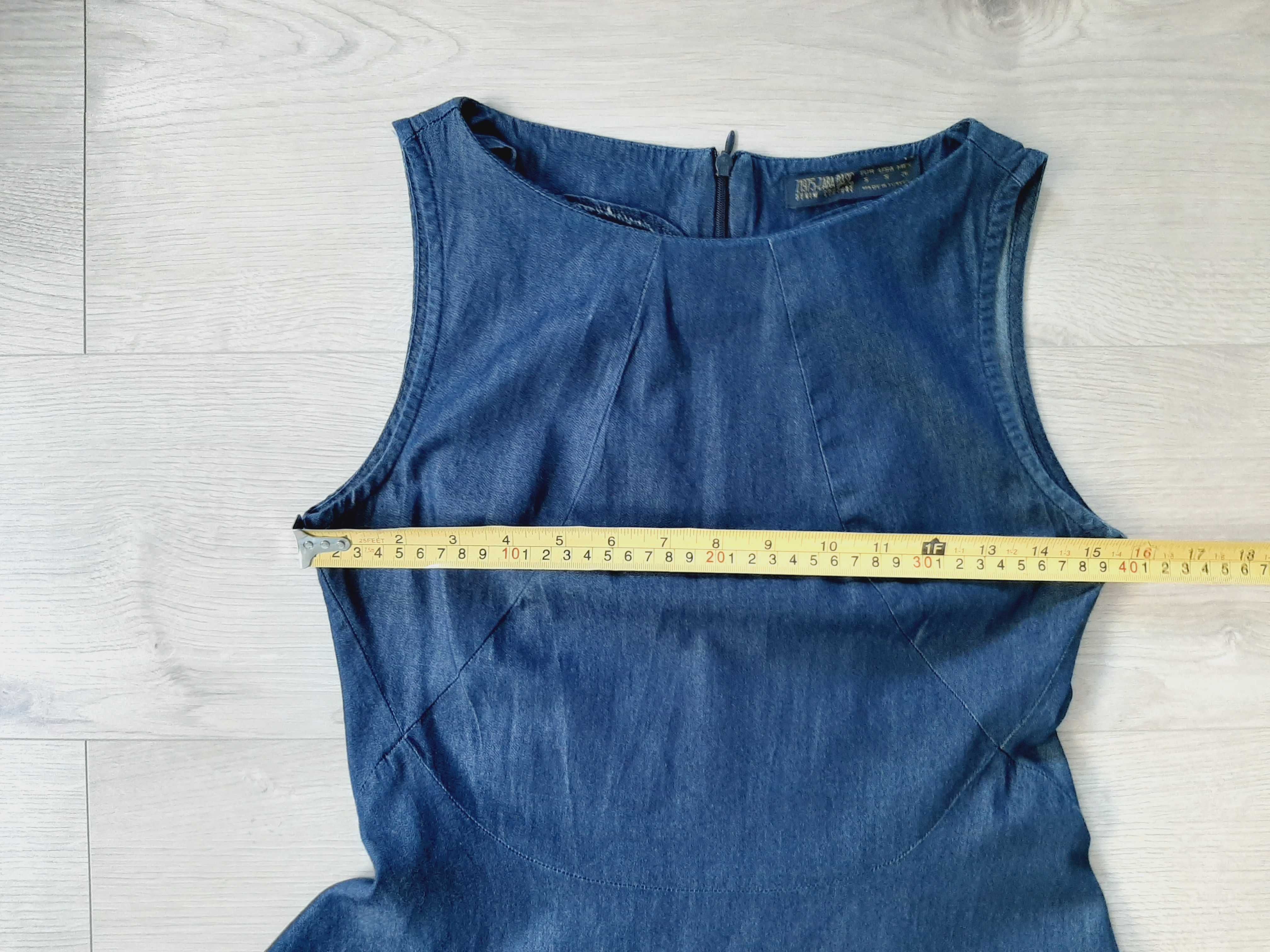 ZARA Sukienka Jeansowa Typu Retro-lata 50/60te. Rozmiar S/26