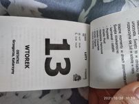 Pamiątkowa kartka 2014, 2017, 2018, 2019, 2020, 2021 z kalendarza