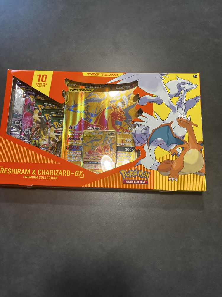 Pokemon TCG Reshiram & Charizard GX Premium collection Box Nowy