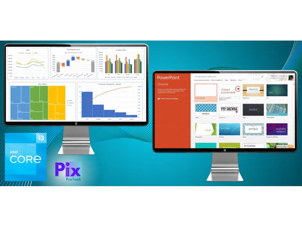 Komputer stacjonarny Pix ProTask V1 i3, 16GB DDR4, 1TB SSD, Win11 Pro