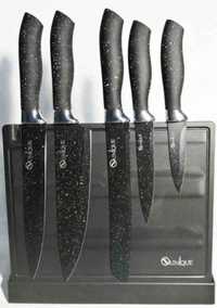Набор кухонных ножей с магнитной подставкой, 6 предметов + точилка