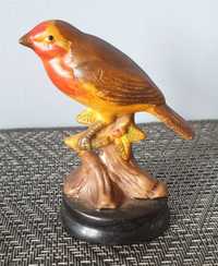 Ptak ptaszek figurka ptaka zimowy rudzik vintage retro