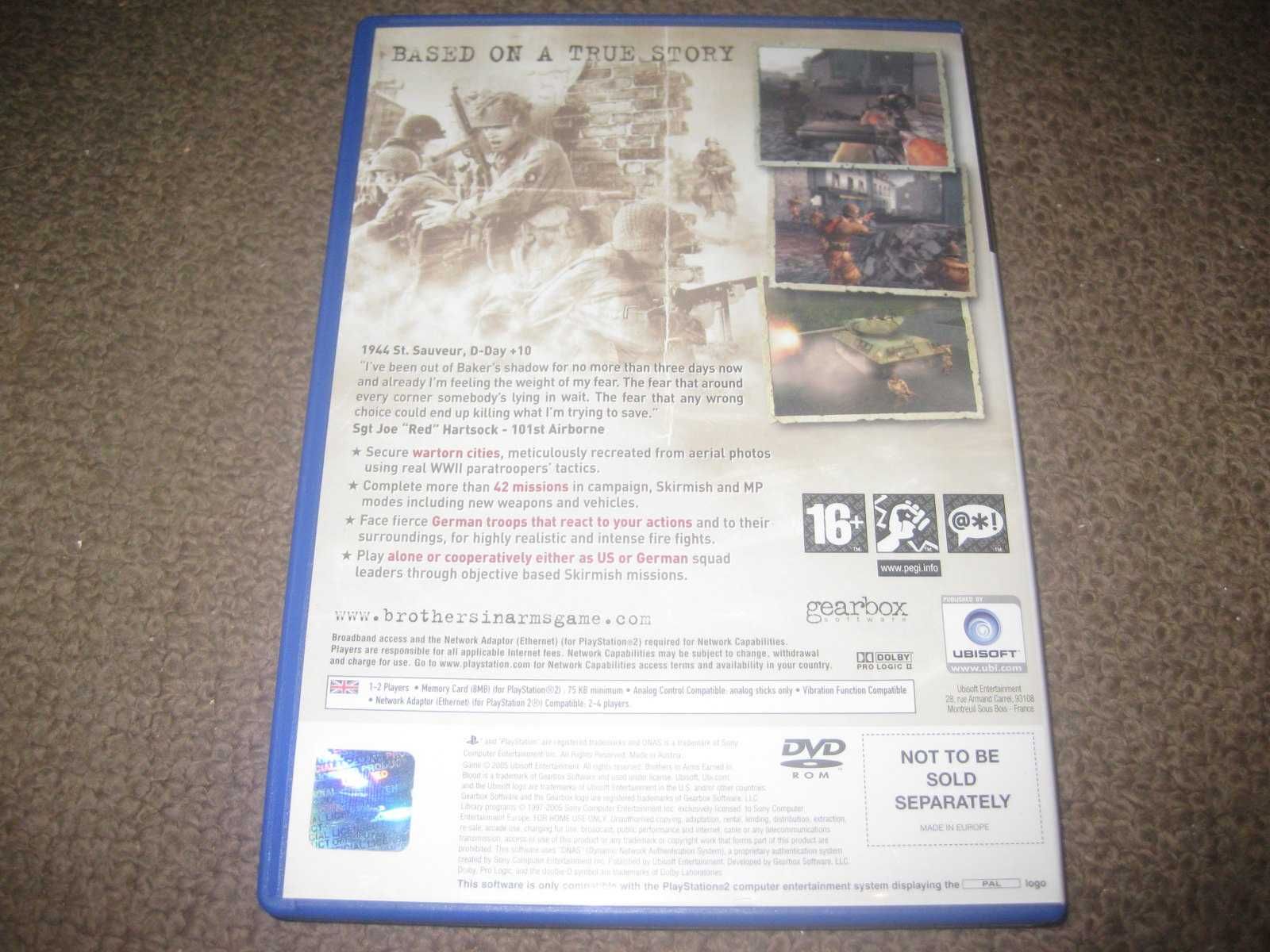 Jogo "Brother in Arms: Earned in Blood" PS2/Completo