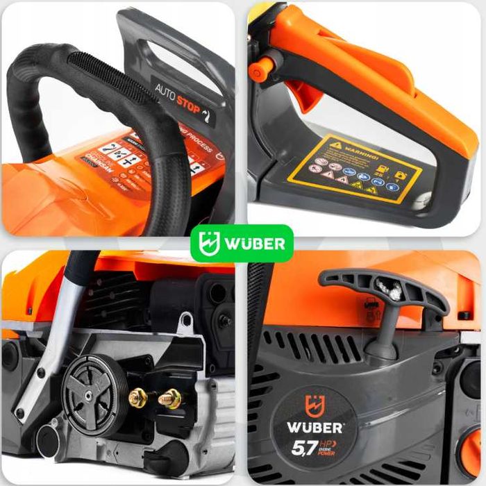 PIŁA SPALINOWA pilarka łańcuchowa 5,7 KM + 2 prowadnice + 2x łańcuch