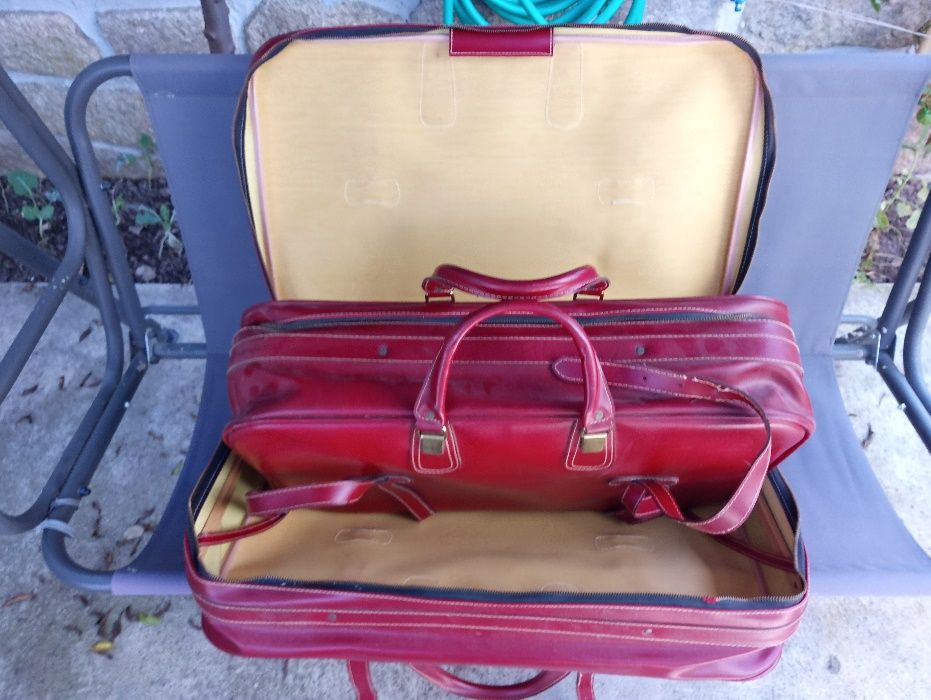 4 Malas viagem em vinil antigas